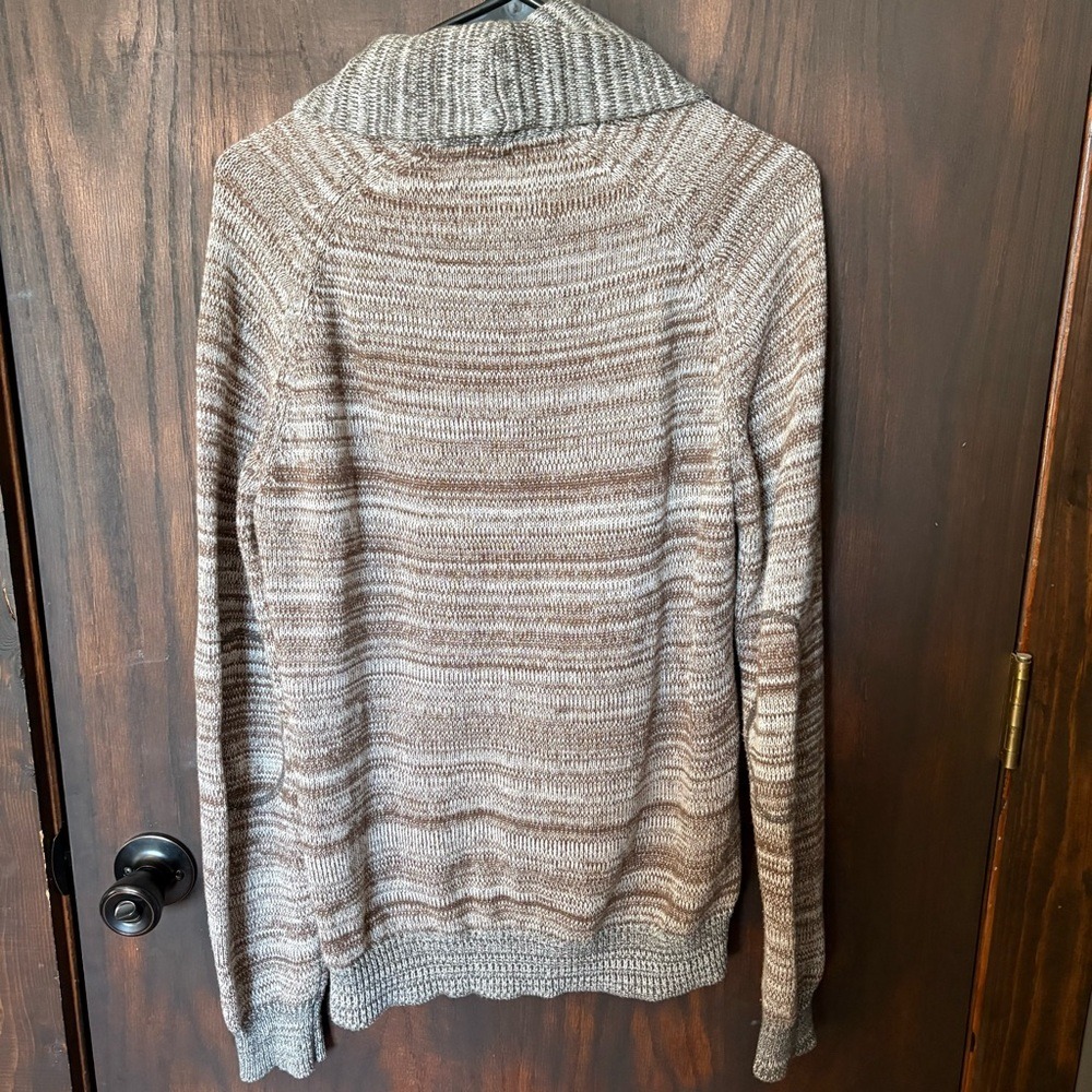 Men's Brown Grey Button-Up Sweater Cardigan Medium American Rag 100% Cotton - Picture 4 of 4